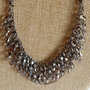 Swarovski Swan  "Mustang" Smokey Crystals Multi Strand Statement Vtg Necklace